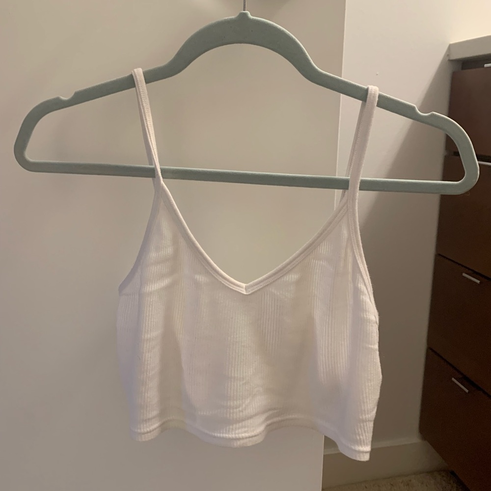 White TNA Crop Tank Top